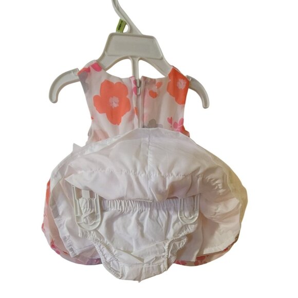 3M Carters Baby Floral Sleeveless Dress W/ Bloomers Polyester Pink/White 2-Piece - Picture 3 of 7